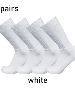 Alternative view of Chaussettes 4 paies / ensembles aéro couleur pure cyclisme silicone sport non glissé pro racing bicycle chaussettes de calcitines fraîches d'été ciclismo