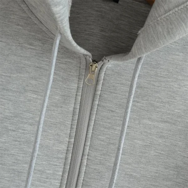 Hiver Nouvel capuche pour la fermeture à glissière féminine Double poches surdimension – Image 4
