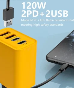 Alternative view of Xiaomi 120W Super Fast Charger 4 Port USB C PD Ultra Fast Charger Quick Cable Type C Charging For Xiaomi iPhone Samsung Charger