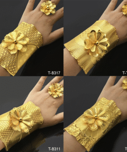 Alternative view of Bracelets et Bagues Couleur Or pour Femmes, Bijoux Charmants Indiens, Bracelet Bijou de Mariage Arabe, Cadeaux pour Banquets et Fêtes.
