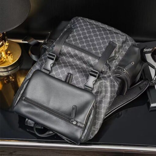 sac à dos mode européenne et américaine sac à dos à carreaux version coréenne sac pour hommes marque tendance grande capacité sac de voyage livre de loisirs – Image 6