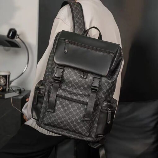 sac à dos mode européenne et américaine sac à dos à carreaux version coréenne sac pour hommes marque tendance grande capacité sac de voyage livre de loisirs – Image 7