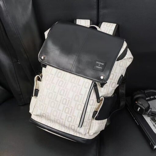 Sac à dos tendance de Style coréen pour hommes, sac d'école décontracté à la mode, sac à dos Alphabet tendance, sac de voyage, nouvelle collection 2024 – Image 3