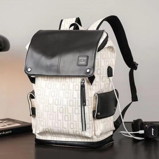 Sac à dos tendance de Style coréen pour hommes, sac d'école décontracté à la mode, sac à dos Alphabet tendance, sac de voyage, nouvelle collection 2024 – Image 5