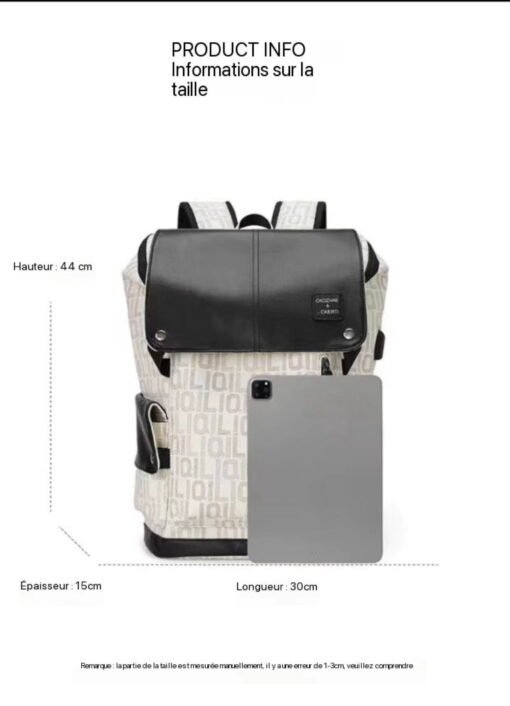 Sac à dos tendance de Style coréen pour hommes, sac d'école décontracté à la mode, sac à dos Alphabet tendance, sac de voyage, nouvelle collection 2024 – Image 2