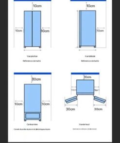 Alternative view of Réfrigérateur à double ouverture croisée, quatre portes, première classe énergétique, ultra-fin, encastrable, grande capacité, sans givre, pour usage domestique