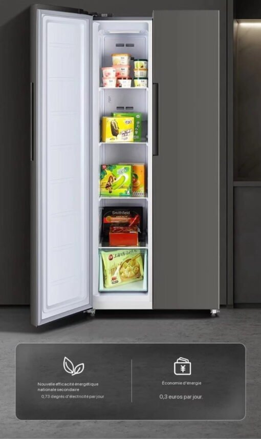 Réfrigérateur à double ouverture croisée, quatre portes, première classe énergétique, ultra-fin, encastrable, grande capacité, sans givre, pour usage domestique – Image 7