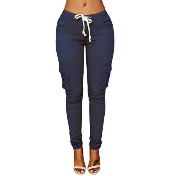 Pantalon Cargo Ajusté en Polyester Mode Automne pour Femmes – Image 5