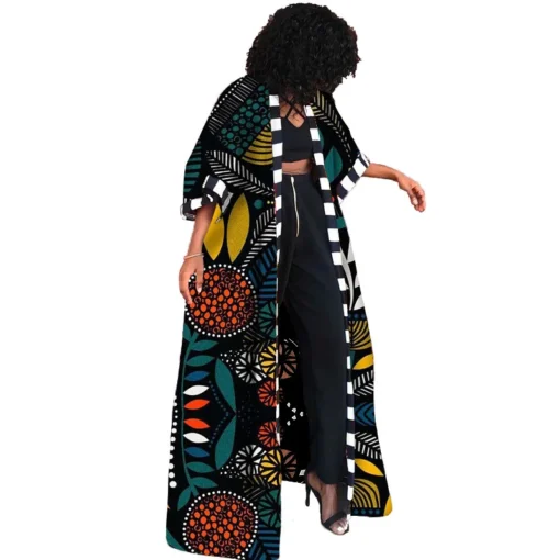 Vêtements africains pour femmes automne hiver, manteau long chemise imprimée, cardigan robe africaine, robes africaines pour femmes.