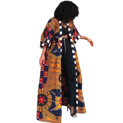 Vêtements africains pour femmes automne hiver, manteau long chemise imprimée, cardigan robe africaine, robes africaines pour femmes. – Image 6