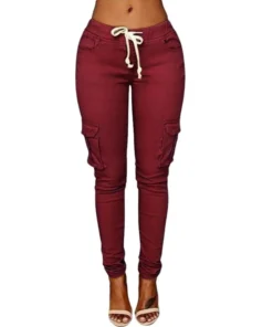 Alternative view of Pantalon Cargo Ajusté en Polyester Mode Automne pour Femmes