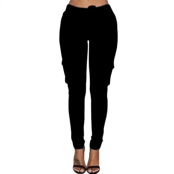 Pantalon Cargo Ajusté en Polyester Mode Automne pour Femmes – Image 3