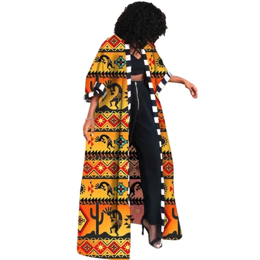 Vêtements africains pour femmes automne hiver, manteau long chemise imprimée, cardigan robe africaine, robes africaines pour femmes. – Image 2