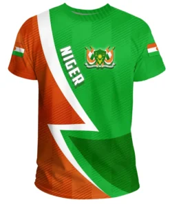 T-shirt graphique avec carte et drapeau du Niger, manches courtes pour garçons d'Afrique. T-shirt décontracté avec écusson, emblème national, pour hommes et enfants