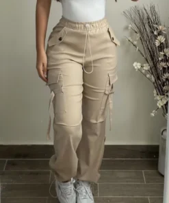 Pantalon Cargo Mode Printemps, Design avec Poches