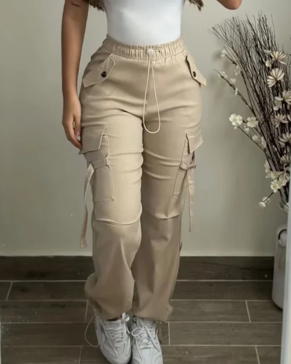Pantalon Cargo Mode Printemps, Design avec Poches