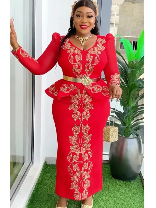 Robes Africaines Élégantes pour Femmes 2024 : Nouveaux Vêtements Africains Grande Taille, Tenue de Mariage Turque, Robe Longue de Soirée Dashiki, Ensembles Ankara et Robe – Image 4