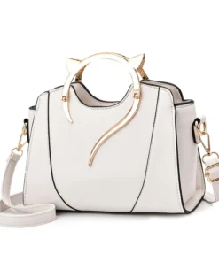 Vento Marea Handbag For Women 2023 Fashion Design Purse Brand Tote Soft PU Leather Shoulder Bag Side Cat Quality Crossbody White
