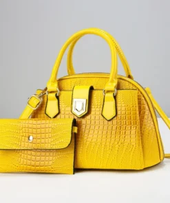 Fashion Women Purses and Handbags High Quality Leather Yellow Shoulder Bags Designer Large Capacity Tote Ladies Messenger Bag