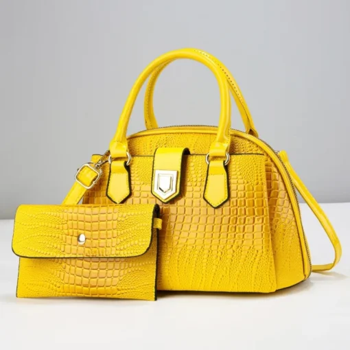 Fashion Women Purses and Handbags High Quality Leather Yellow Shoulder Bags Designer Large Capacity Tote Ladies Messenger Bag