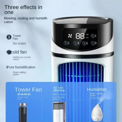 Fan Portable Cold Air Conditioning Multifunctional Air cooled Fan Evaporative Small Air Cooler Air Conditioning Ventilador – Image 3