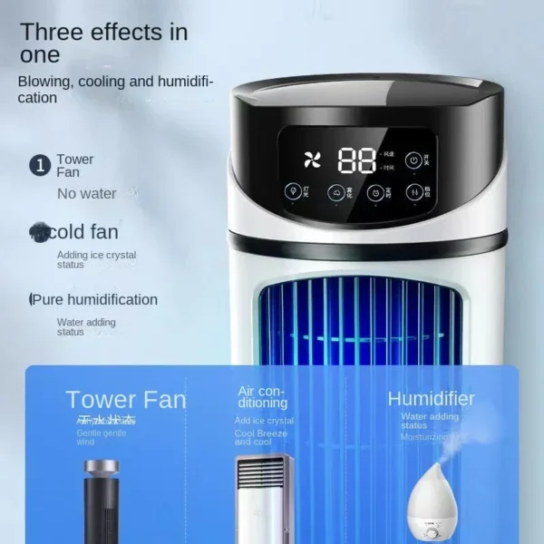 Fan Portable Cold Air Conditioning Multifunctional Air cooled Fan Evaporative Small Air Cooler Air Conditioning Ventilador – Image 3