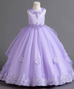Alternative view of Nouvelle robe de fête de fille élégante magnifique robe de bal grande robe collective de fête de remise des diplômes de 4 à 12 ans robe princesse Halloween