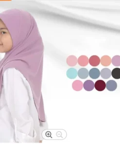Grands Foulards Unis pour Filles, Hijab Musulman avec Partie Menton, Écharpe Islamique de Haute Qualité à Enfiler, Écharpe de Prière Ramadan Très Demandée