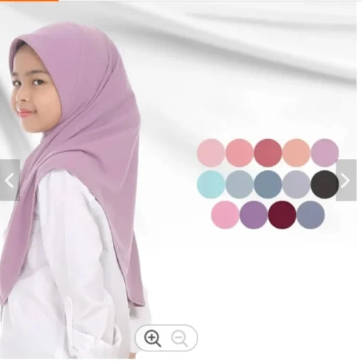Grands Foulards Unis pour Filles, Hijab Musulman avec Partie Menton, Écharpe Islamique de Haute Qualité à Enfiler, Écharpe de Prière Ramadan Très Demandée