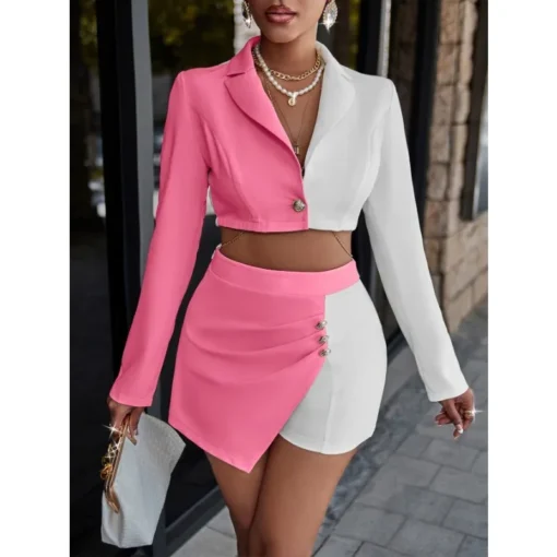 Fashion Hot Style Suit Short Style New Two Piece Set Woman 2 Pieces Chic and Elegant Sets for Women Women's Suits 2-piece Blazer – Image 2