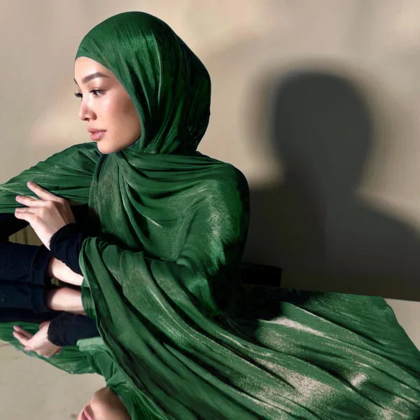 18 couleurs Hijab Femme Écharpe Brillante Musulmane Longue Foulard Léger Turban Doux Châle Organza Satin Scintillant