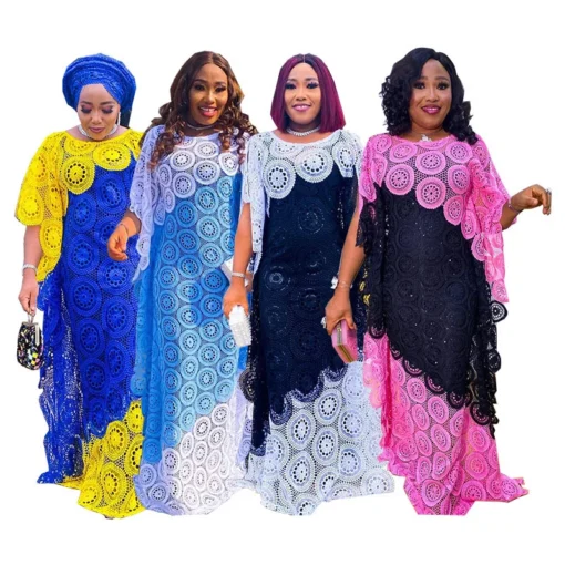Robes de soirée africaines pour femmes, élégantes robes en dentelle, vêtements africains, nouvelle mode musulmane, abayas, robe 2023. – Image 4