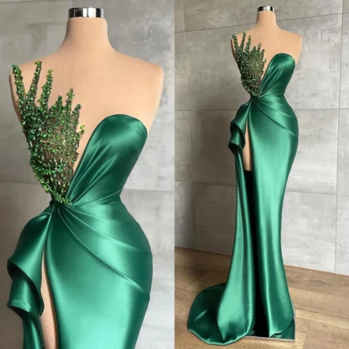 Luxe vert Robes de soirée élégantes Sirène