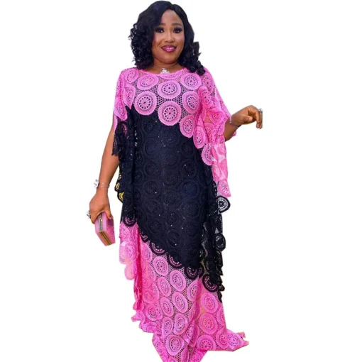 Robes de soirée africaines pour femmes, élégantes robes en dentelle, vêtements africains, nouvelle mode musulmane, abayas, robe 2023. – Image 5