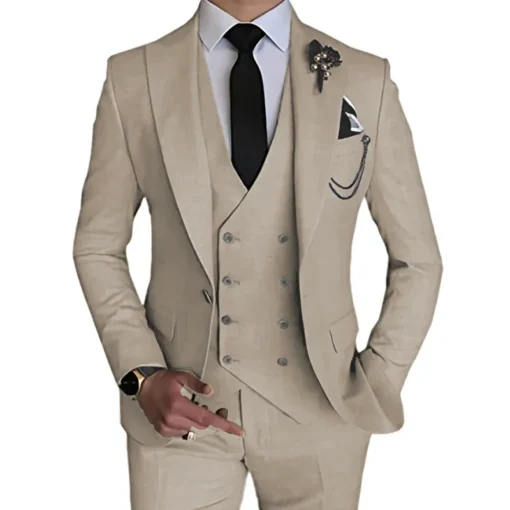 Nouveauté Homme Loisirs Boutique Affaires Costume Uni pour Mariage, comprenant Manteau, Pantalon, Gilet en Ensemble de 3 Pièces, Blazer Robe, Veste, et Pantalon.