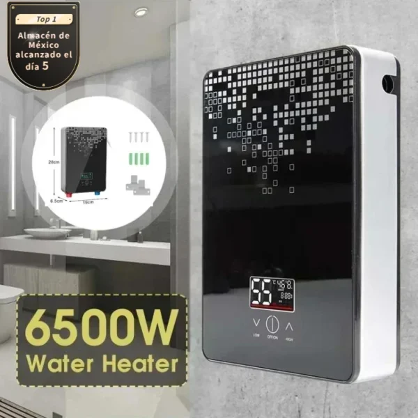 Chauffe-eau électrique instantané sans réservoir, chauffe-eau pour salle de bain 110V/220V, douche sans réservoir avec thermostat intelligent, sûr et automatique