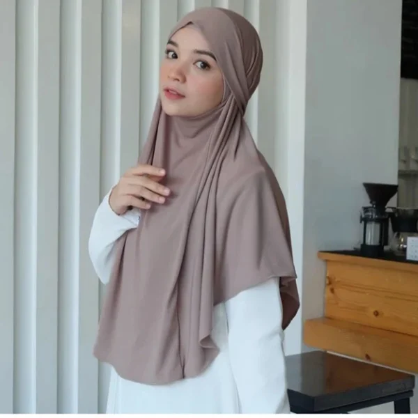 Grand Foulard Uni Ethnique Musulman pour Femmes, Hijab Islamique, Turban Instantané Arabe – Image 4