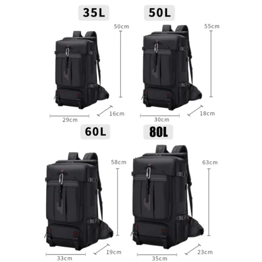 Men 35/50/60/80L Travel Backpack Laptop Business Dual Use Backpack Expandable USB Port Bag Large Capacity Waterproof Backpack – Image 5