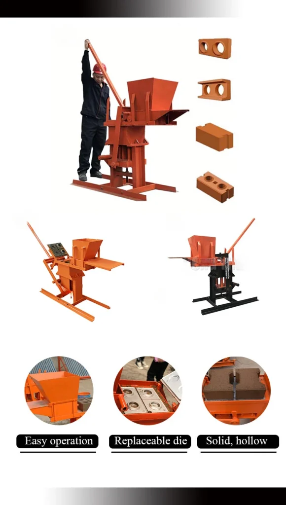 Machine de fabrication de briques en petite terre rouge, boue, sol et argile – Image 4