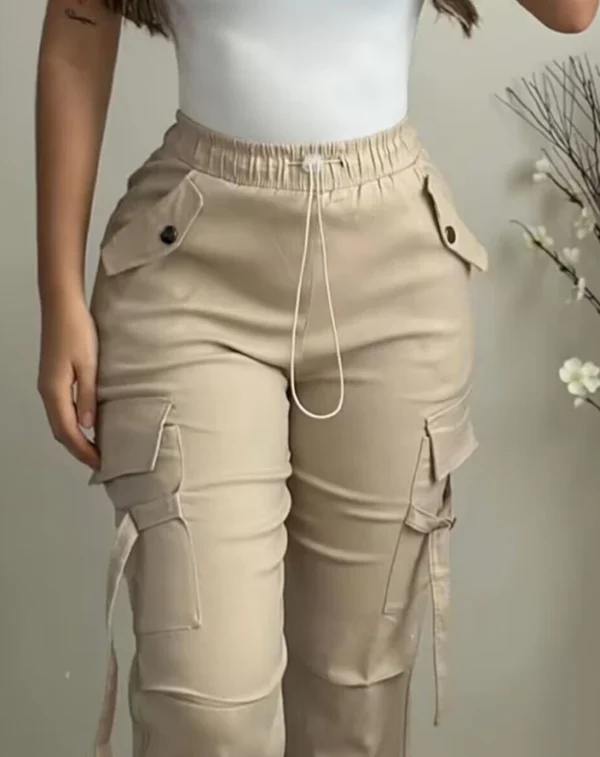 Pantalon Cargo Mode Printemps, Design avec Poches – Image 2