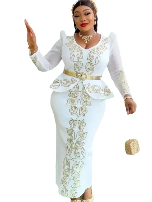 Robes Africaines Élégantes pour Femmes 2024 : Nouveaux Vêtements Africains Grande Taille, Tenue de Mariage Turque, Robe Longue de Soirée Dashiki, Ensembles Ankara et Robe