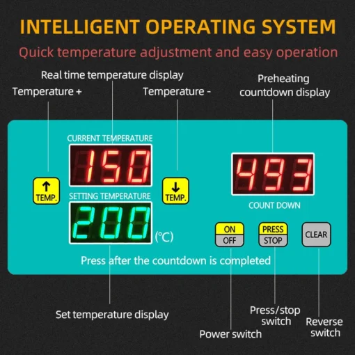 110V/220V Automatic Cold Press Oil Machine Sunflower Seeds Olive Oil Extractor Intelligent Digital Dispaly – Image 3