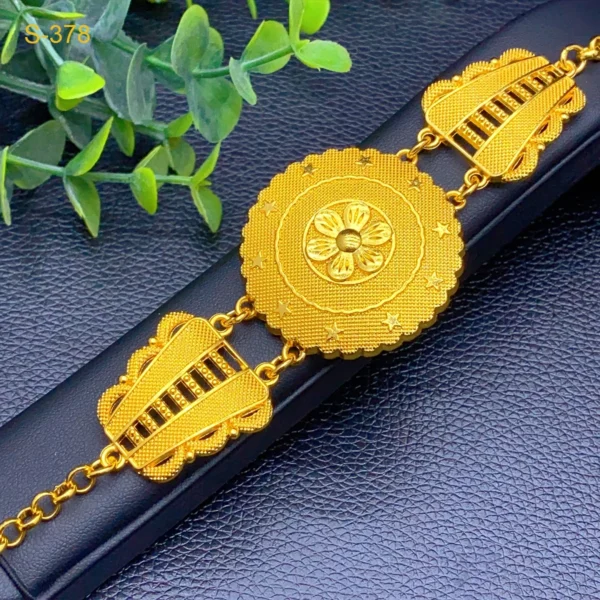 Parure de Bijoux Indienne Plaquée Or 24k pour Femme, Ensemble Collier de Fête Dubai Africain, Cadeaux de Mariage pour Mariée, Ensemble de Bijoux Arabes. – Image 5