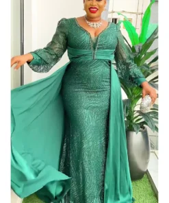 Robes africaines pour femmes, nouvelle mode grande taille. Robe longue de soirée en sequins pour fêtes, dashiki, tenues Ankara, vêtements africains