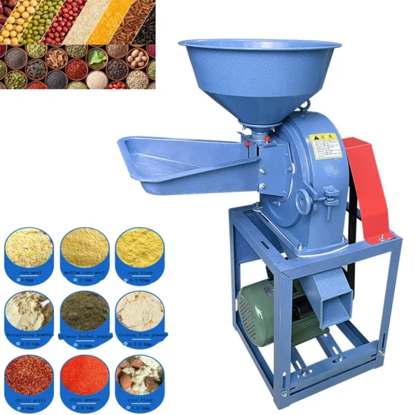 High Power Electric Grinding Machine Grinder Grain Spice Corn Crusher Commercial Household Wet and Dry Food Mill Powder Flour