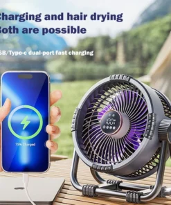 Alternative view of Mini Air Cooler Camping Fan Rechargeable Intelligent Remote Control With Night Light 20000mahcirculator Cooling Power Bank Room