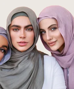 Alternative view of Écharpe à Bords à Double Couture en Coton Modal Uni pour Femmes Musulmanes, Doux et Léger Châle en Rayonne, Hijab 185x85cm