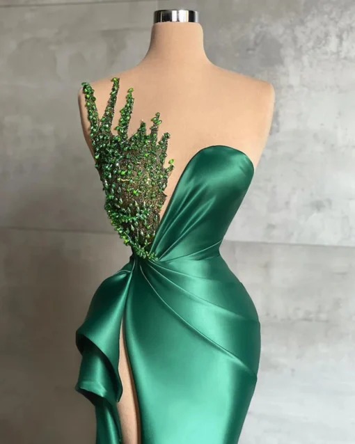 Luxe vert Robes de soirée élégantes Sirène – Image 3