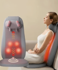 Coussin de siège massant électrique pour le dos, vibrant, avec massage cervical, pétrissage chauffant pour détente à la maison ou au bureau