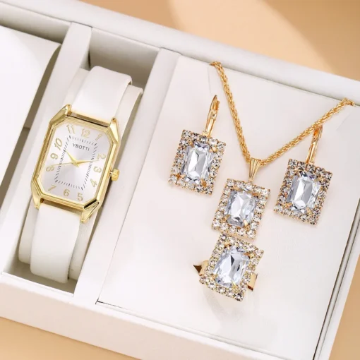 6/5/1PCS Luxury Fashion Square Women's Watches Brand Ladies Quartz Wristwatch Jewelry Set Classic Simple Femme Relogio Feminino – Image 5